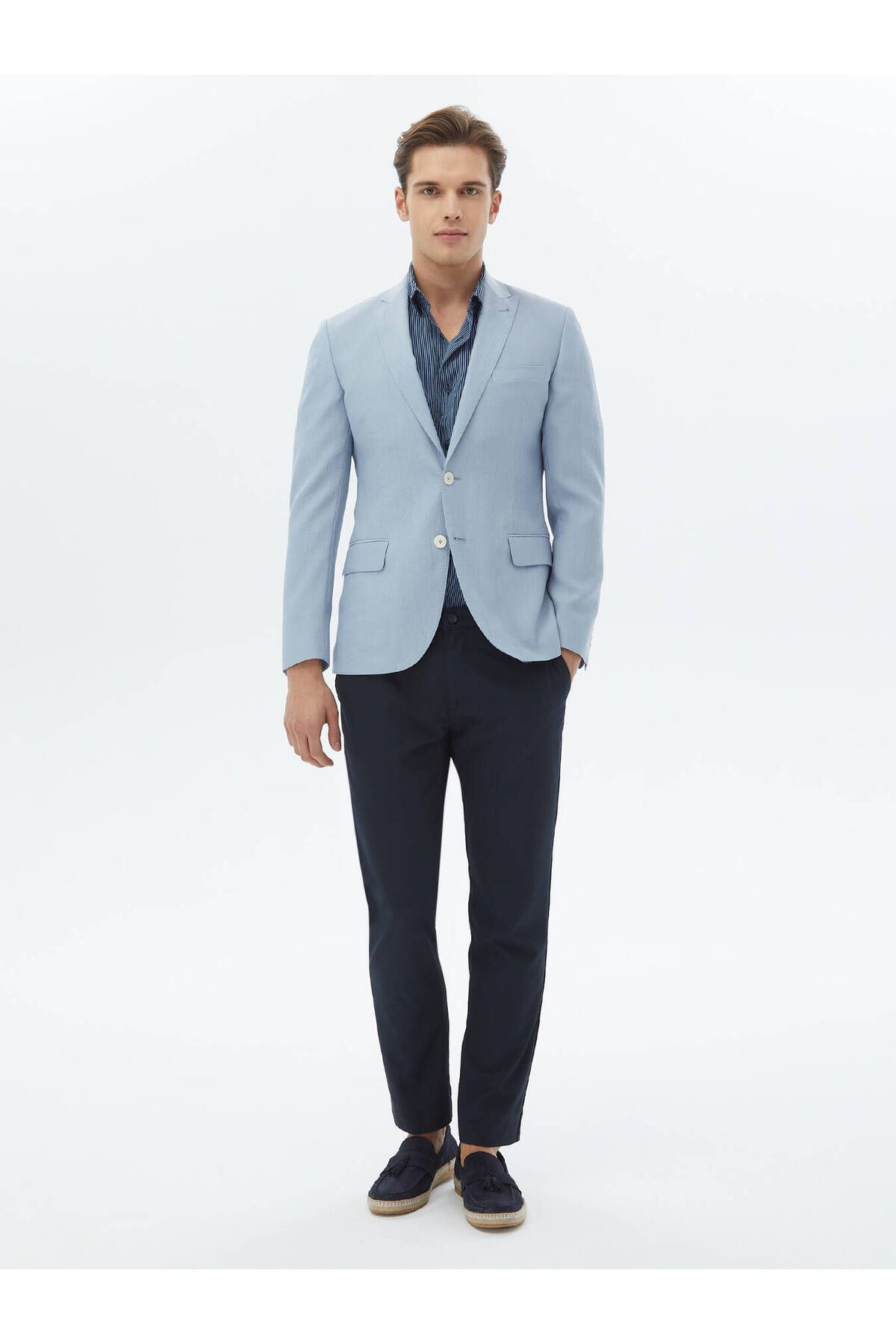 Kip-Light Blue Slim Fit Straight Jacket 2