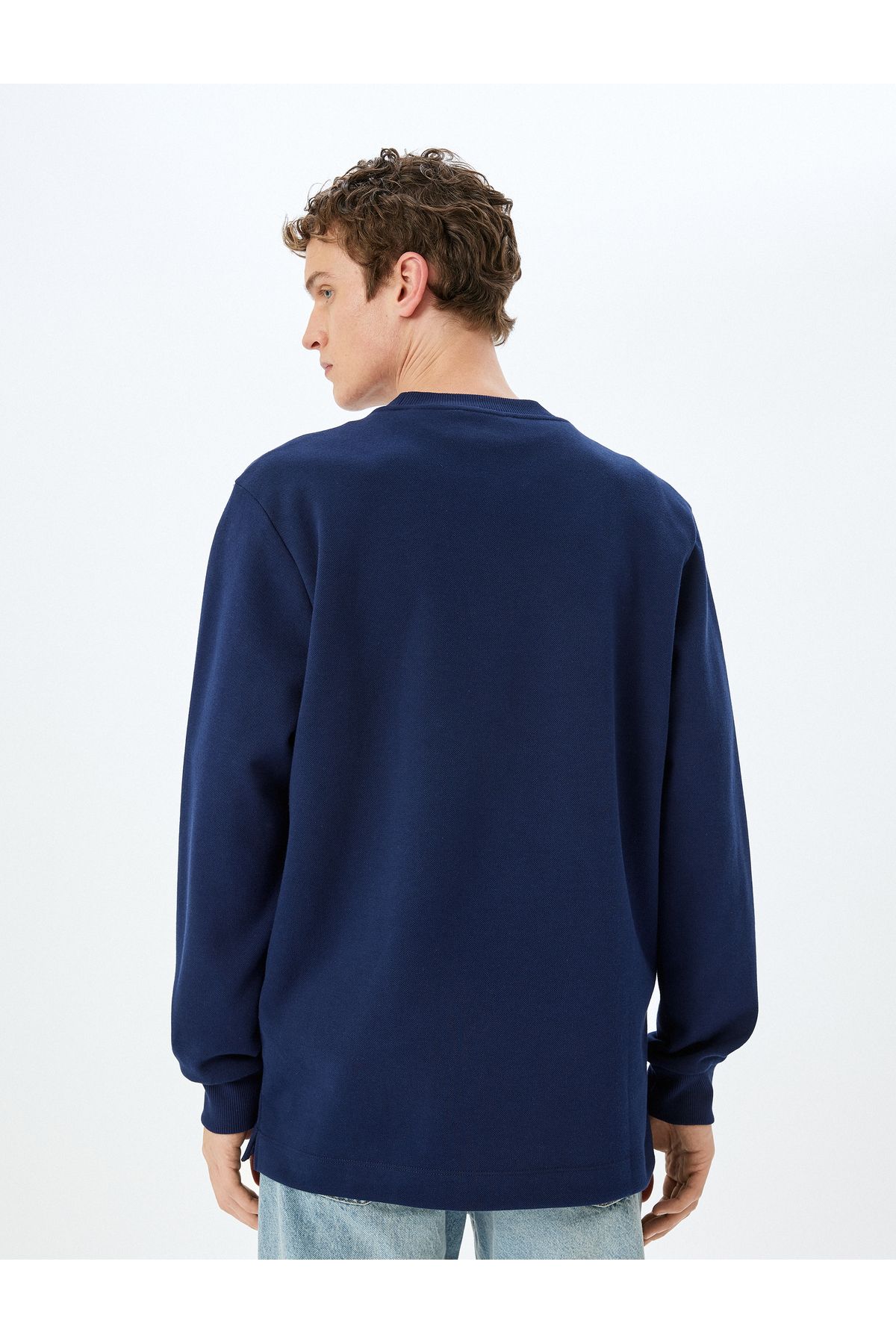 Koton-Crew Neck Cotton Basic Sweatshirt 4