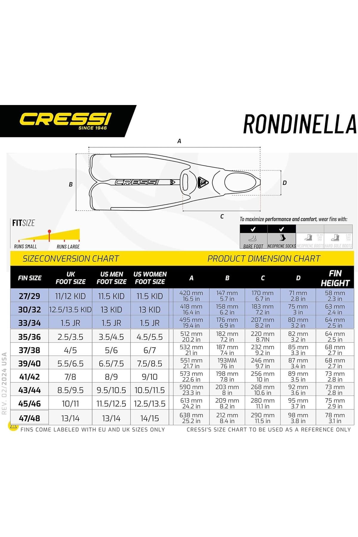 فین و پوتین چند رنگ مردانه زنانه پالت دریای Rondinella Aquamarine 41 42 cressi sub