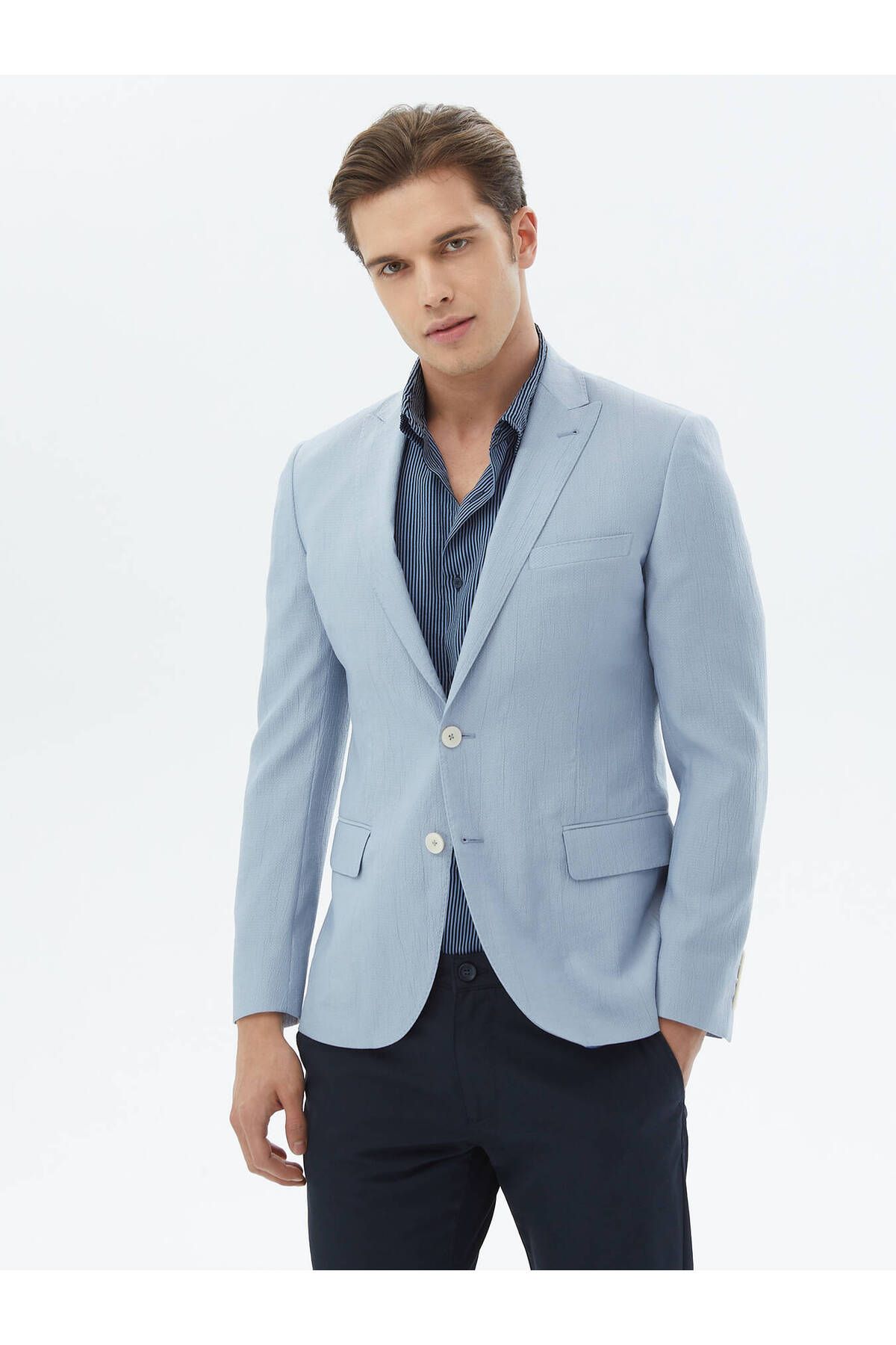 Kip-Light Blue Slim Fit Straight Jacket 3