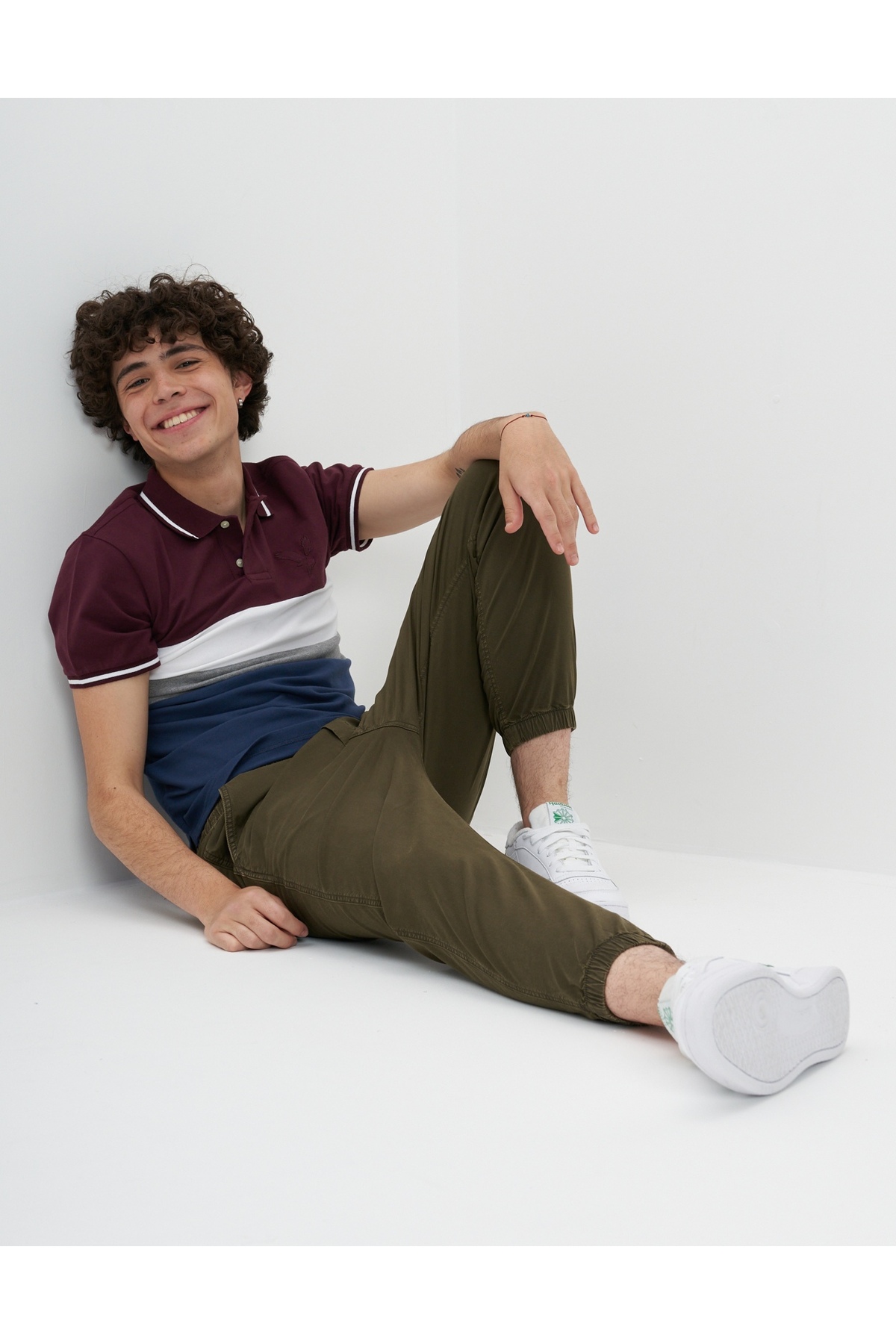 American Eagle AE Tipped Colorblock Pique Polo Shirt- Trendyol