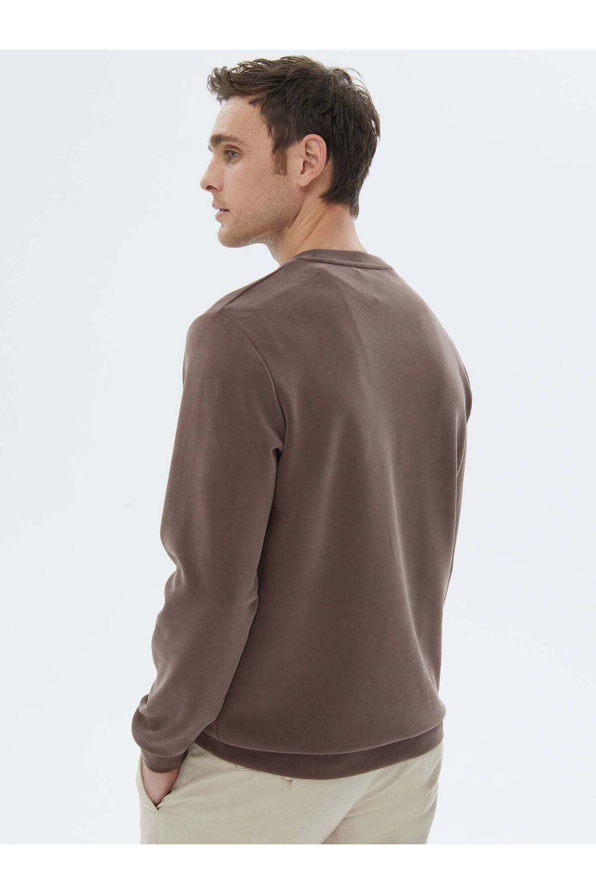 Kip-Crew Neck Printed Brown Sweatshirt 5