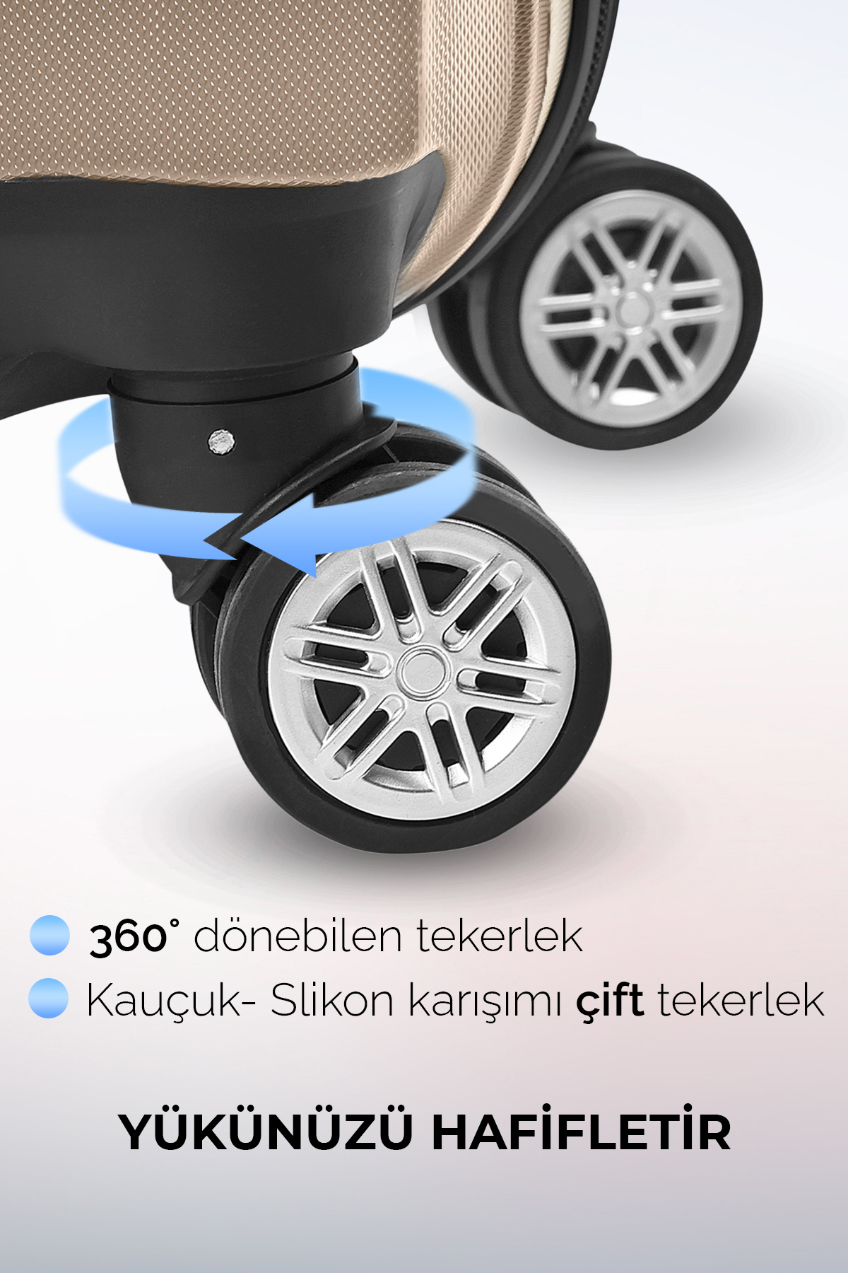 Polo Sky  Elmas Model Gold Renk Orta Boy Valiz Bavul - Görsel 5