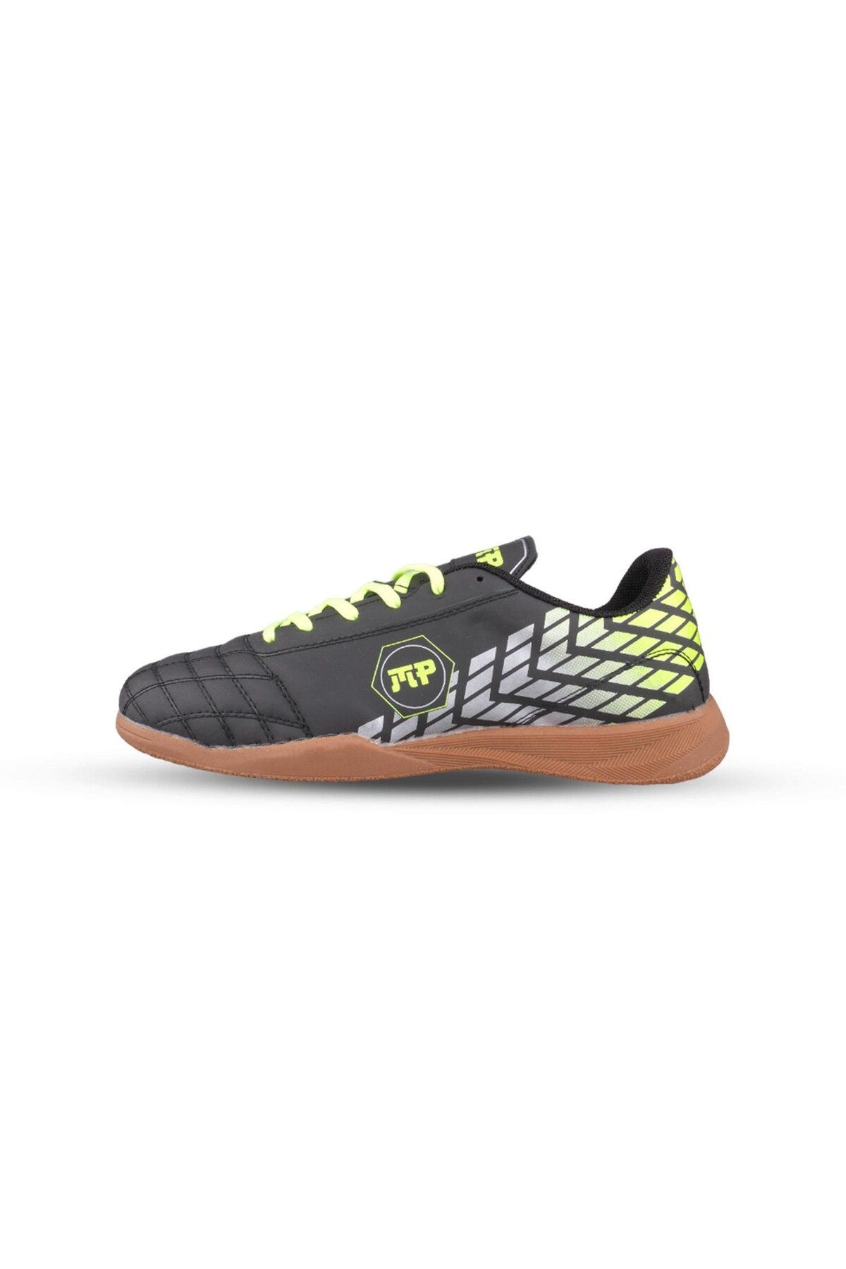 M.P.-Men's Lace-Up Black-Yellow Futsal Shoes 2