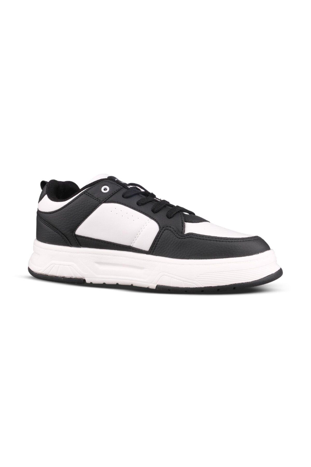 M.P.-Men's Lace-Up Black-White Sneakers 3