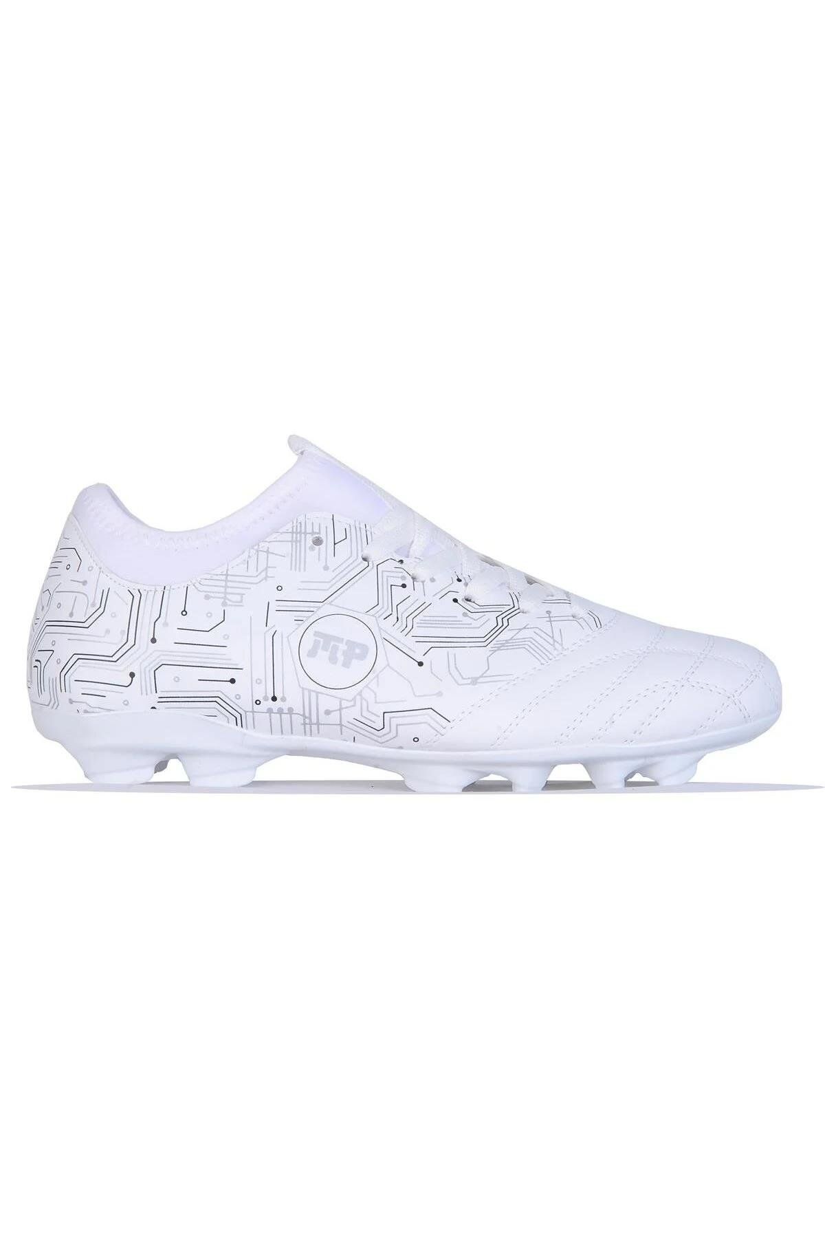 M.P.-Men's Lace-Up White Football Boots 1