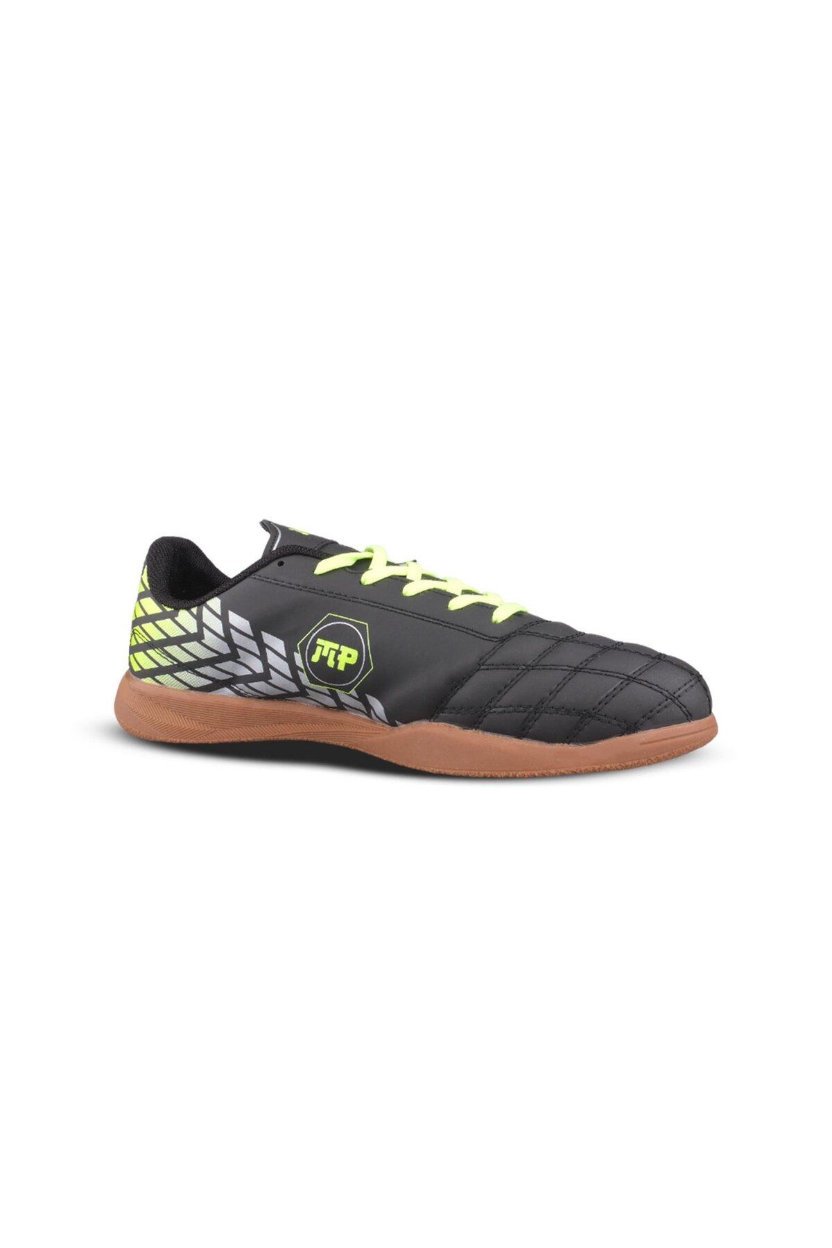 M.P.-Men's Lace-Up Black-Yellow Futsal Shoes 3