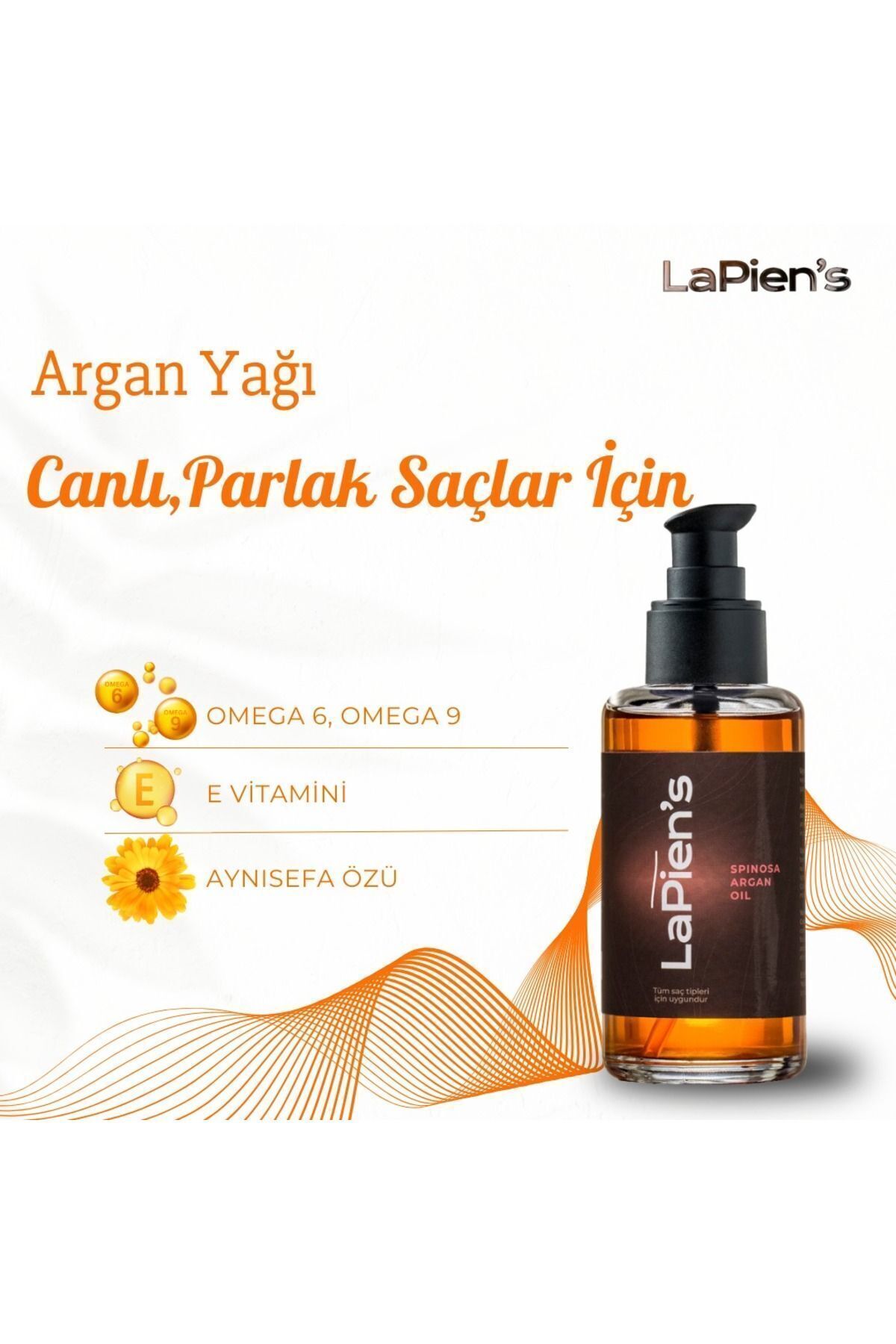 Lapien's Argan Yağı Yıpranmış Saçlar Için Yumuşaklık Ve Parlaklık Katan Yoğun Besleyici Etikli 100 ml-1