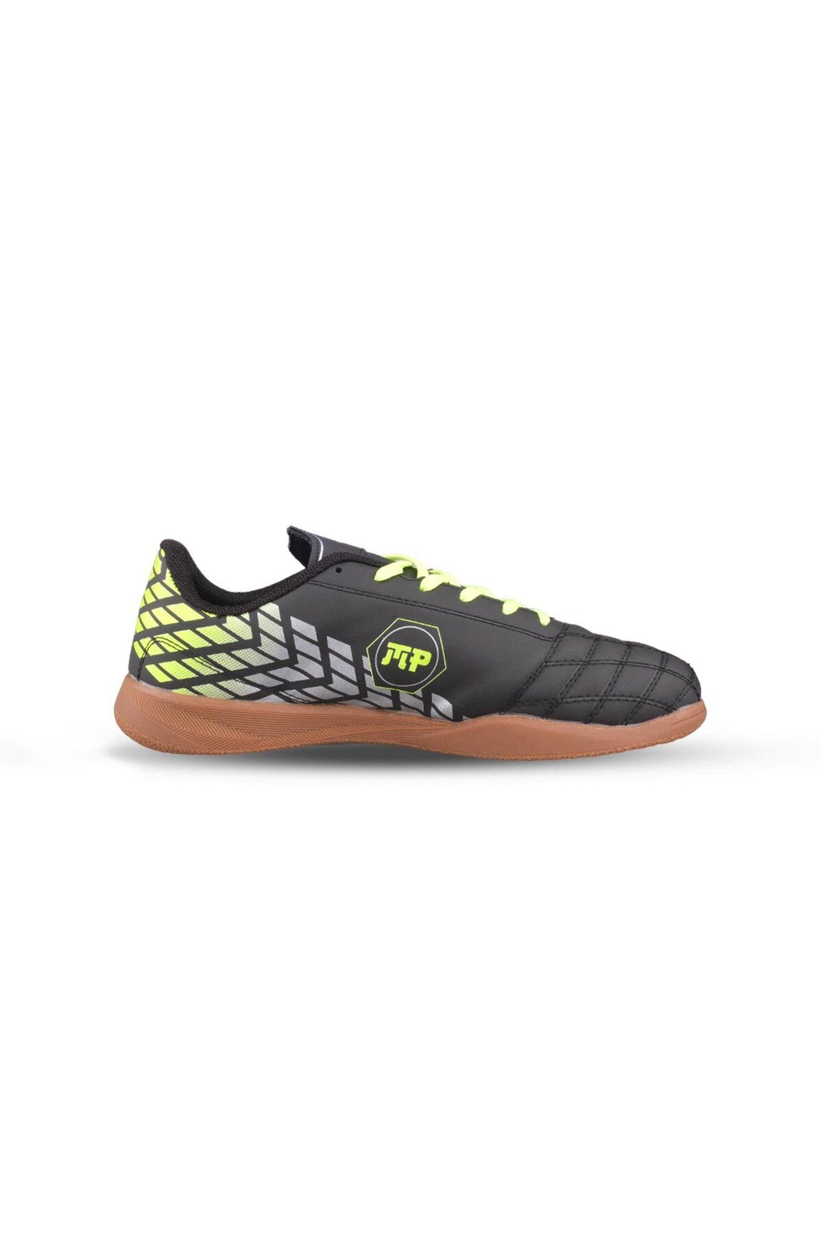 M.P.-Men's Lace-Up Black-Yellow Futsal Shoes 1