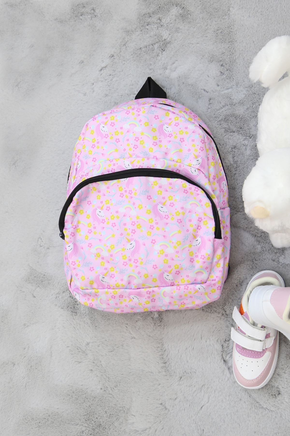 YeniBazaar-Pink Printed Children's Backpack 1