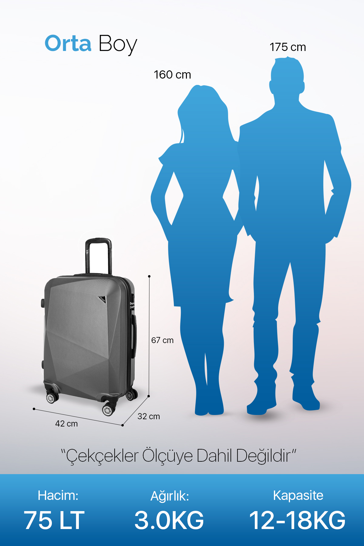 Polo Sky  Elmas Model Gold Renk Orta Boy Valiz Bavul - Görsel 7