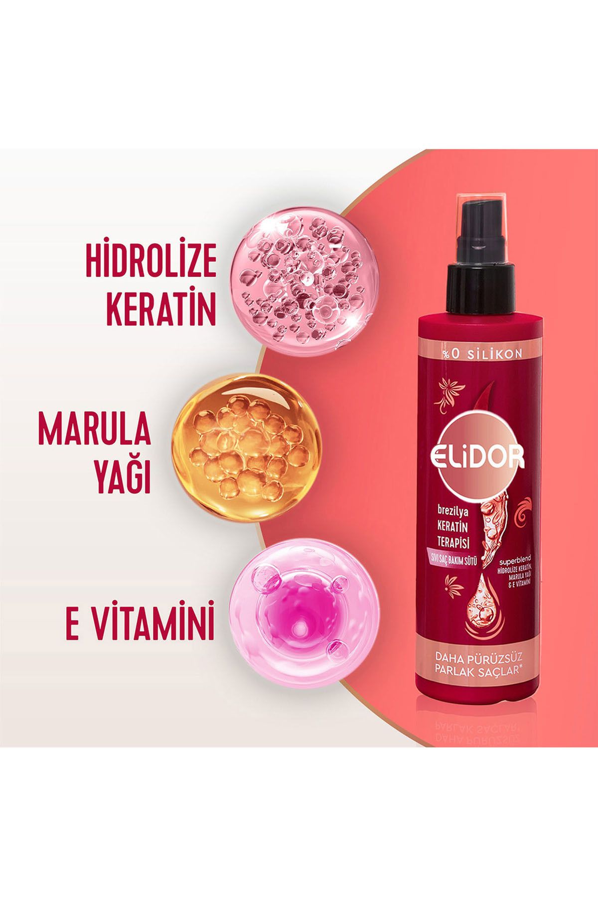 Elidor Sıvı Saç Bakım Sütü Brezilya Keratin Terapisi 200 ml X2-5