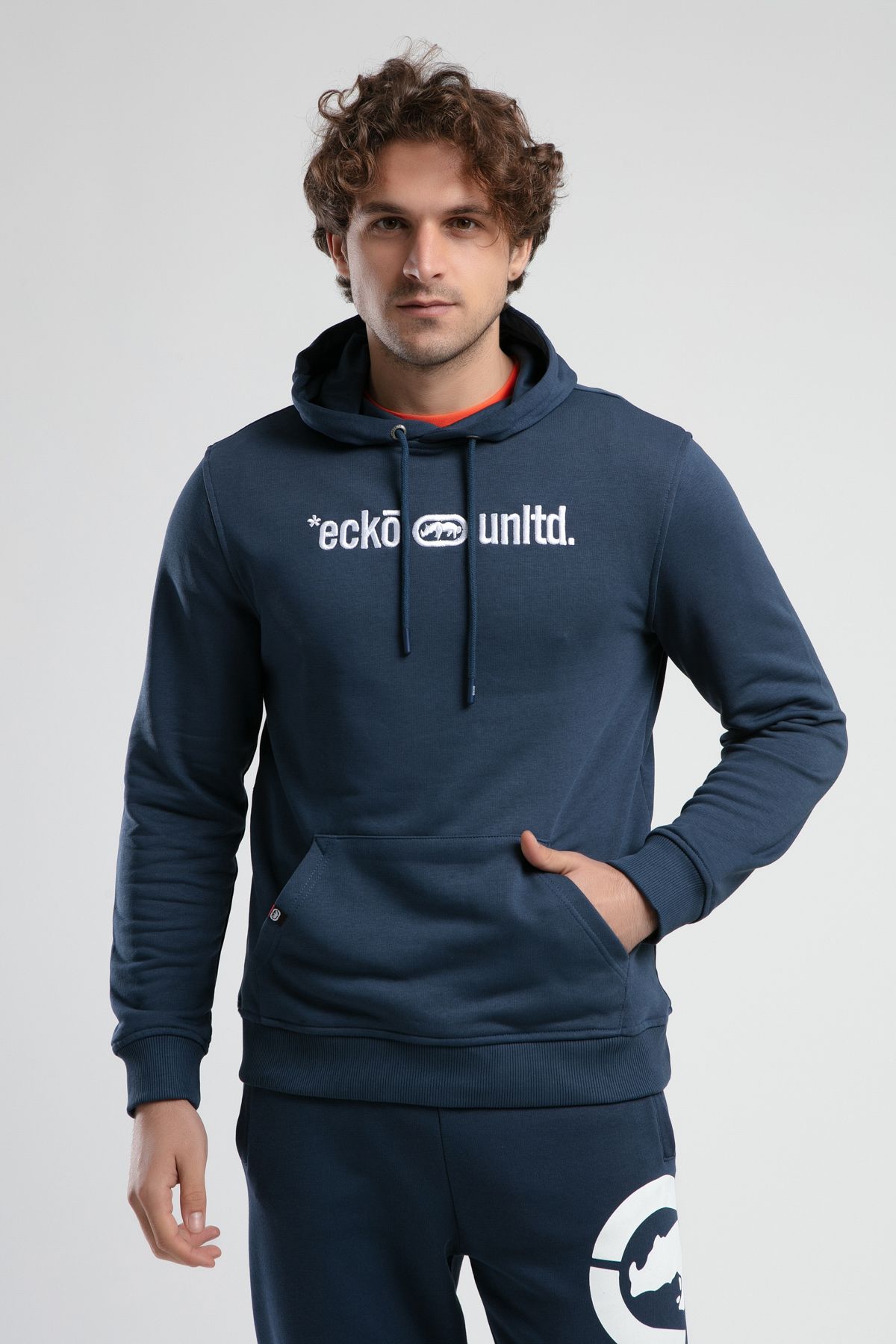 ECKO UNLTD-Yorker Navy Blue Sweatshirt Embroidered Loose Fit Men's Sweatshirt 1