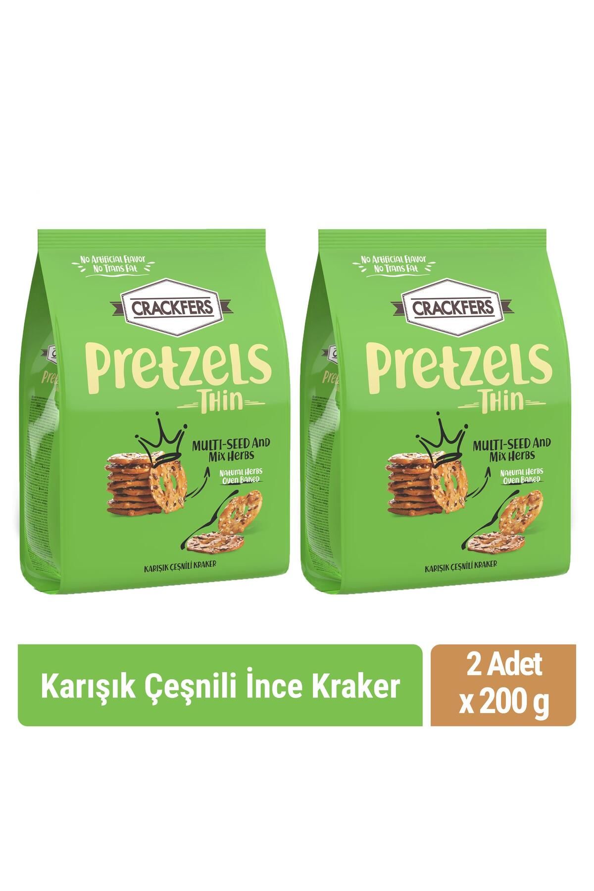 Crackfers Pretzel Karışık Çeşnili 200 gr X 2 Adet