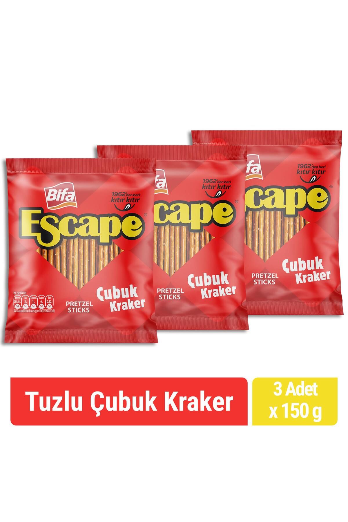 Bifa Escape Bifa Escape Tuzlu Çubuk Kraker 150 gr x 3 Adet