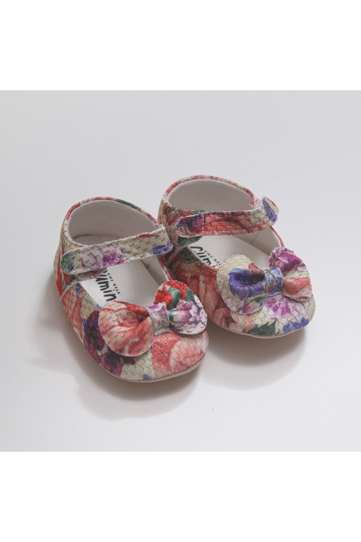 Cumino-Floral Bow Velcro Baby Shoes Booties 1