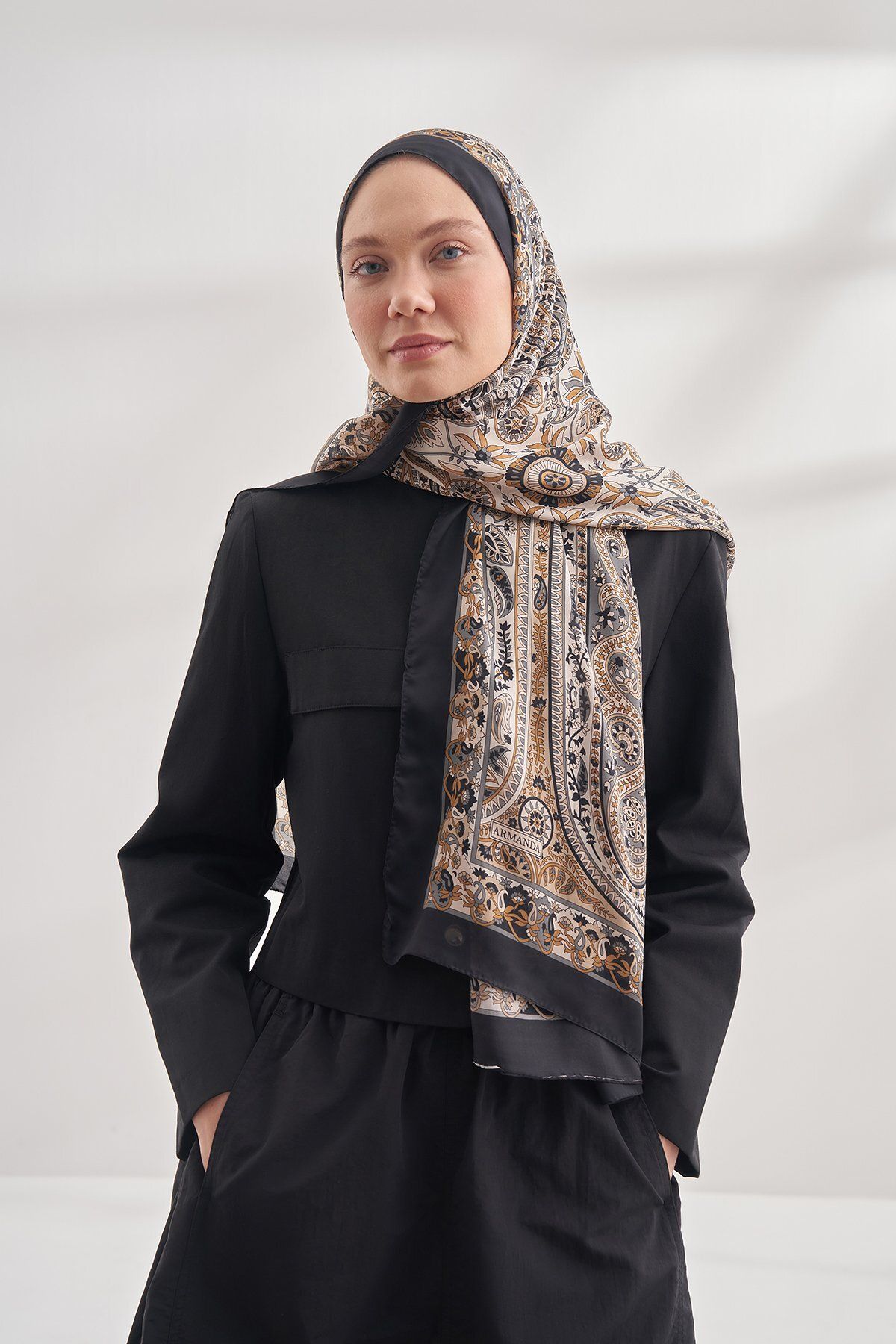 ARMANDA-Palace Pattern Voile Silk Shawl 2