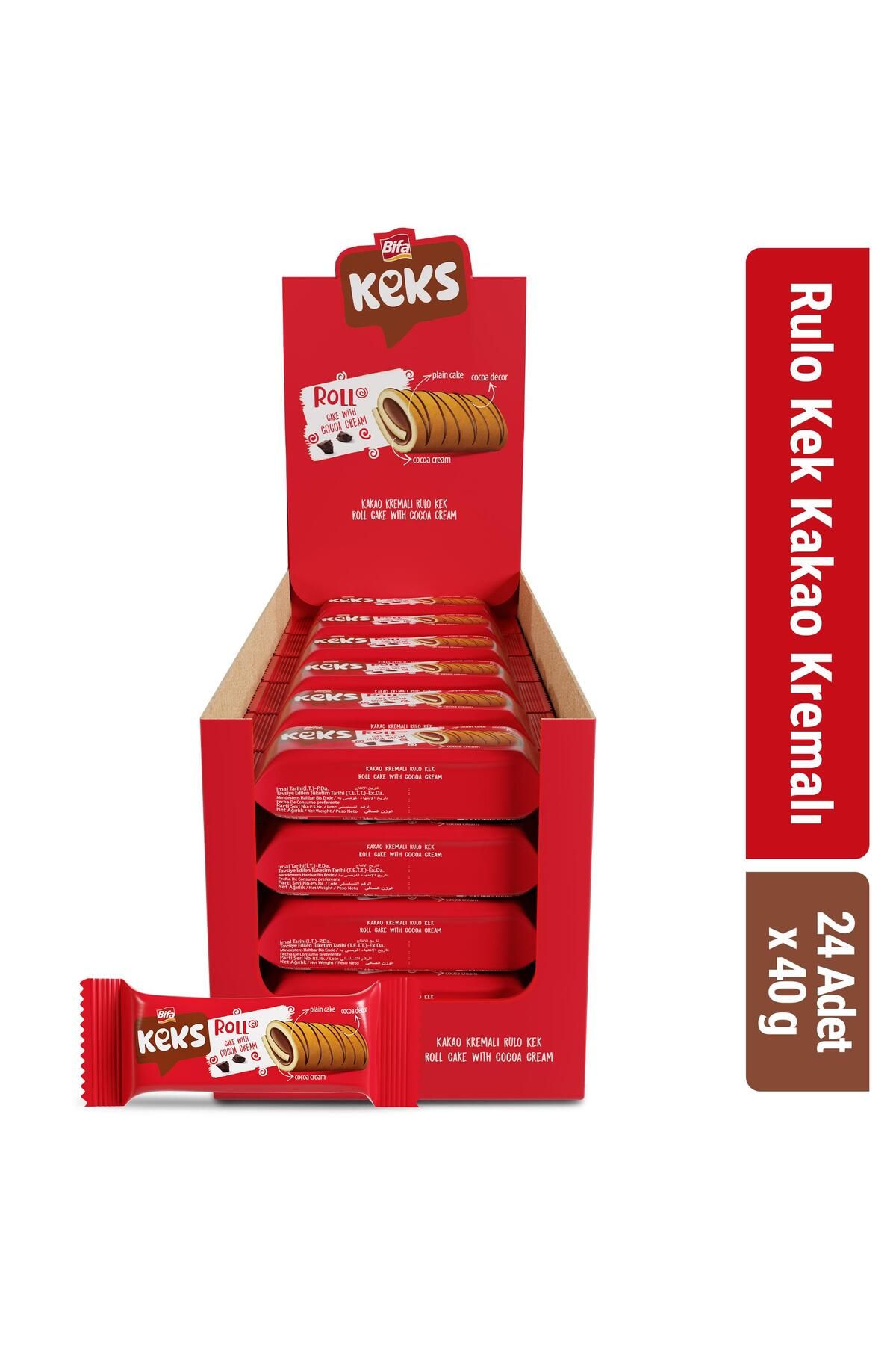 BİFA KEKS Bifa Keks Rulo Kek Kakao Kremalı 40 gr X 24 Adet