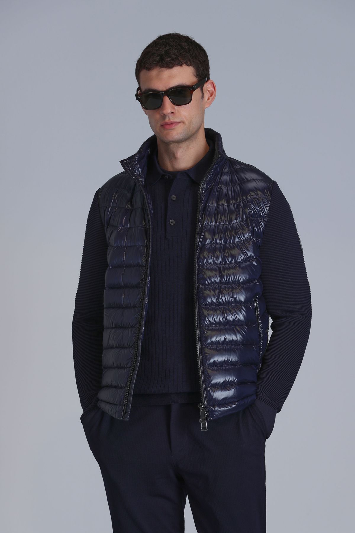 Lufian-Glenn Goose Feather Men's Coat Navy Blue 5