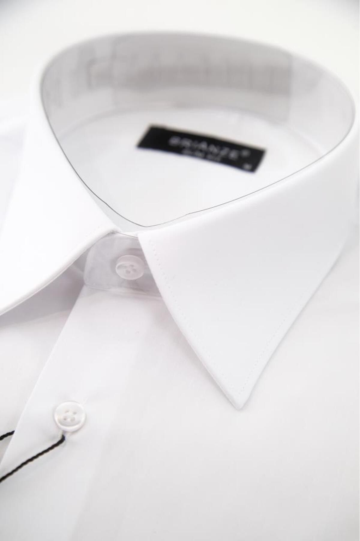 Brianze-White Tie Collar Slim Fit Shirt 5