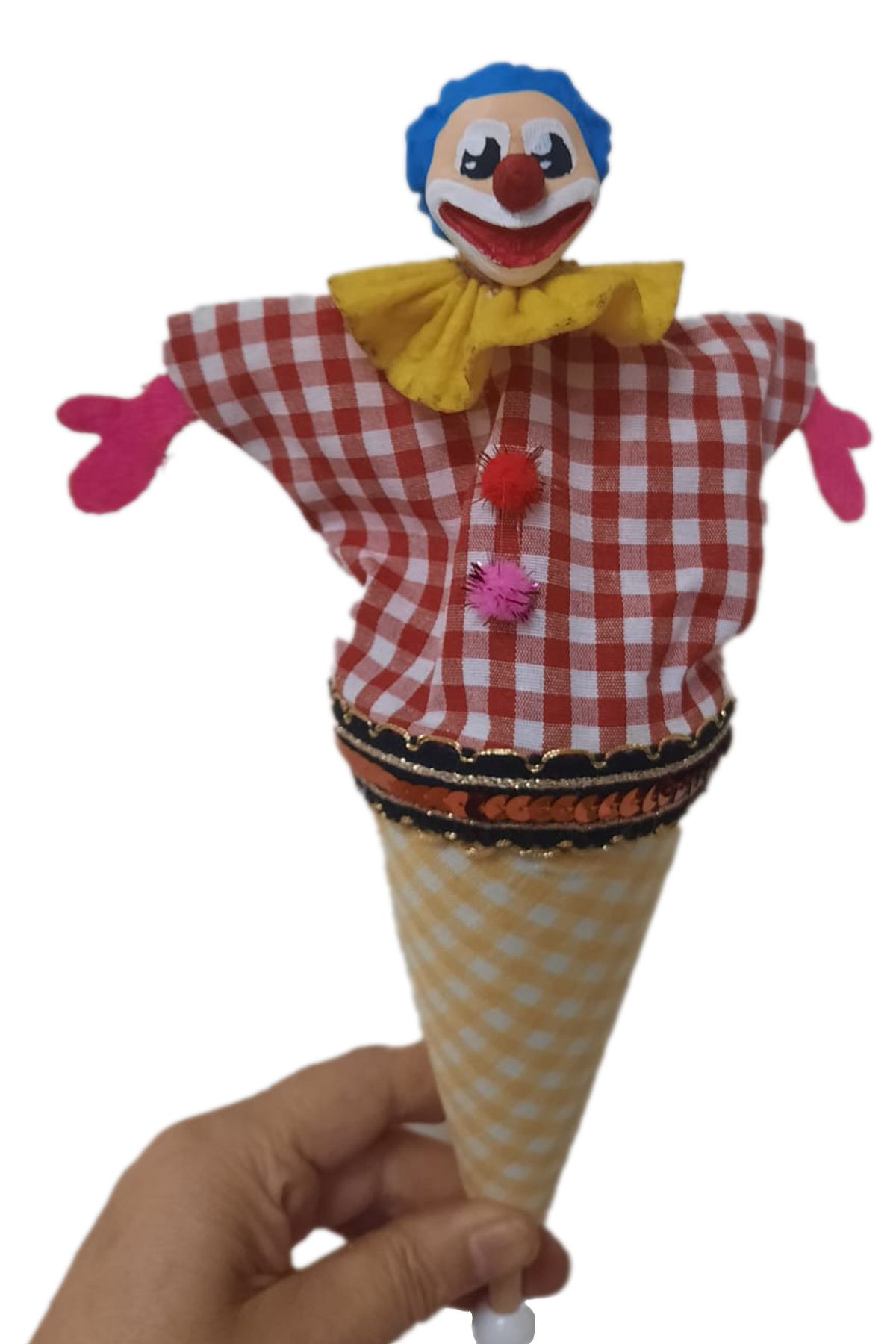 Uçaneller Kuklaevi-Cute Clown Cone Puppet 3