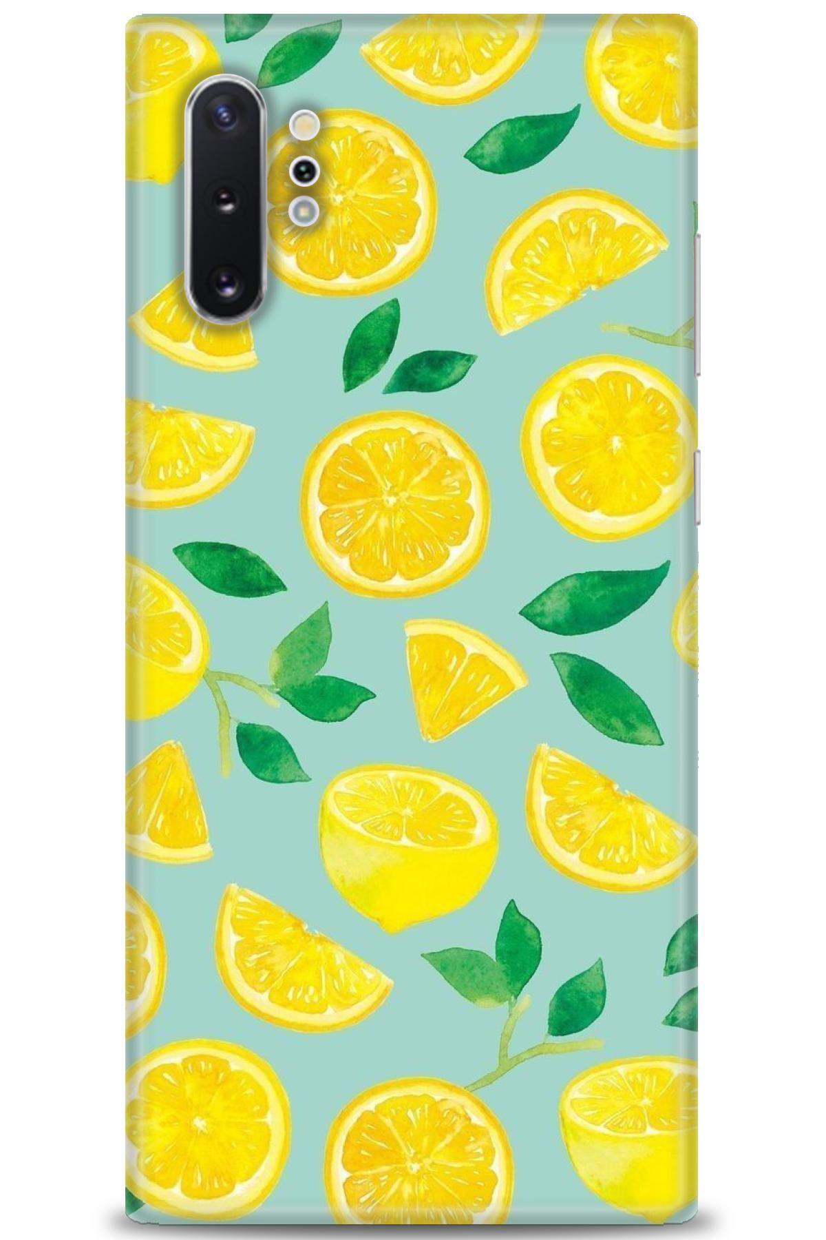 MRCİLETİSİM-Samsung Galaxy Note 10 Plus Case Hd Printed Case - Lemon Slices 1