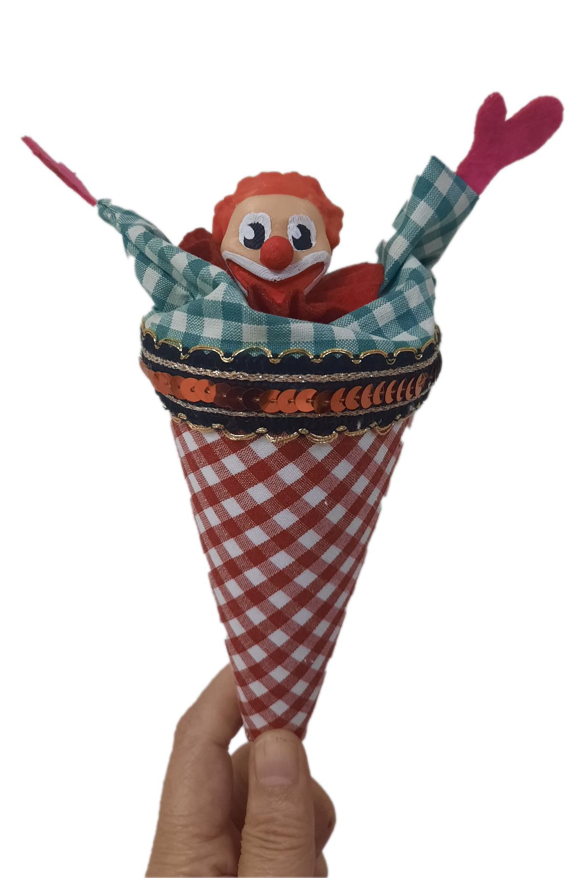 Uçaneller Kuklaevi-Cute Clown Cone Puppet 2