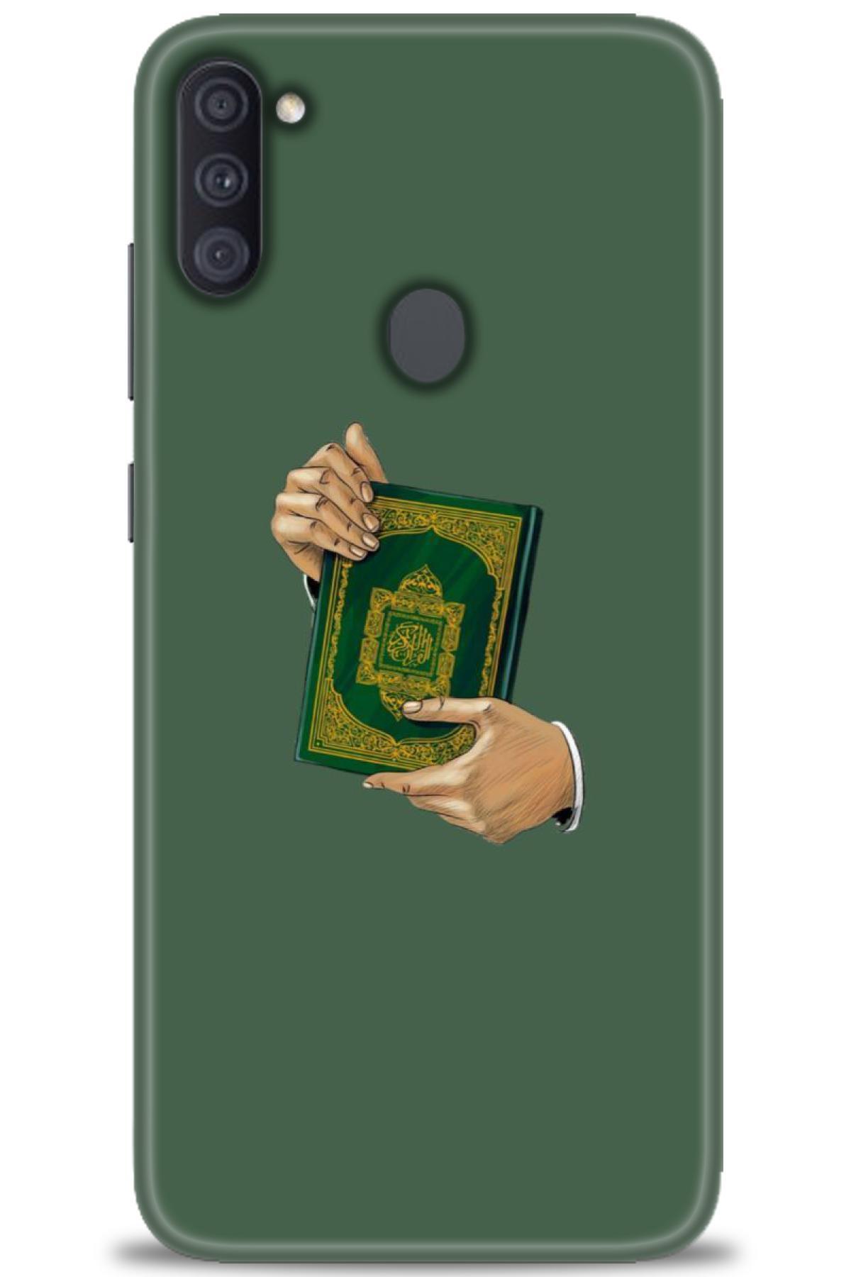 MRCİLETİSİM-Samsung Galaxy A11 Case Hd Printed Case - Warning + Full Screen Protector 1