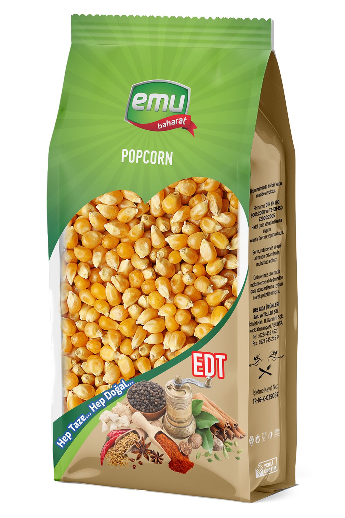 Emu Baharat Patlayan Mısır Popcorn 1000 gr