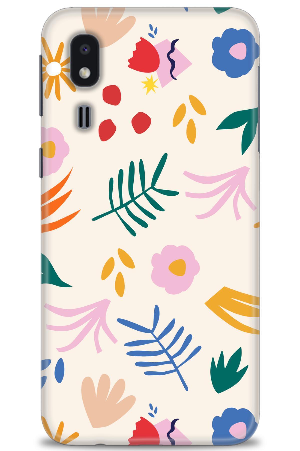 MRCİLETİSİM-Samsung Galaxy A2 Core Case Hd Printed Case - Colorful Leaves 1