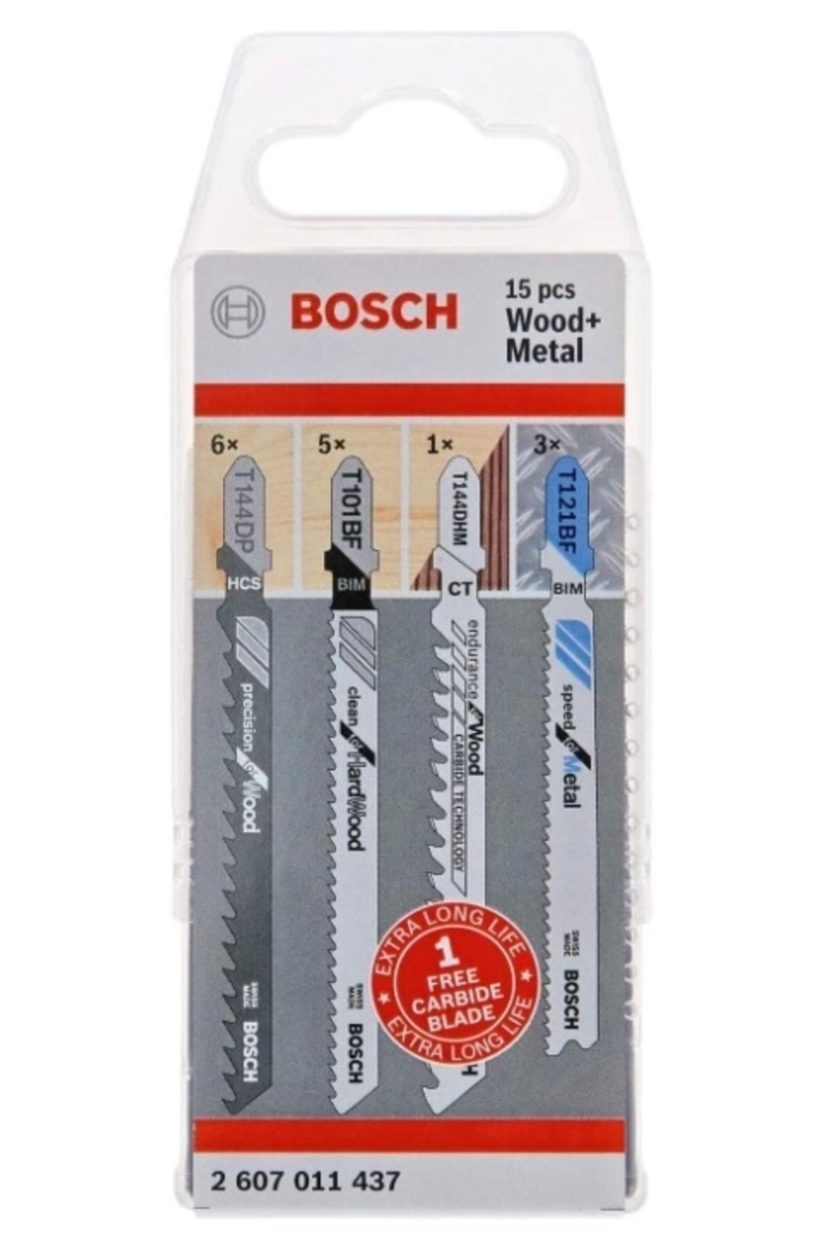 Bosch Professional 2607011437 15 Parça Dekupaj Testeresi Bıçağı Seti (ahşap Ve Metal Için, Dekupaj T