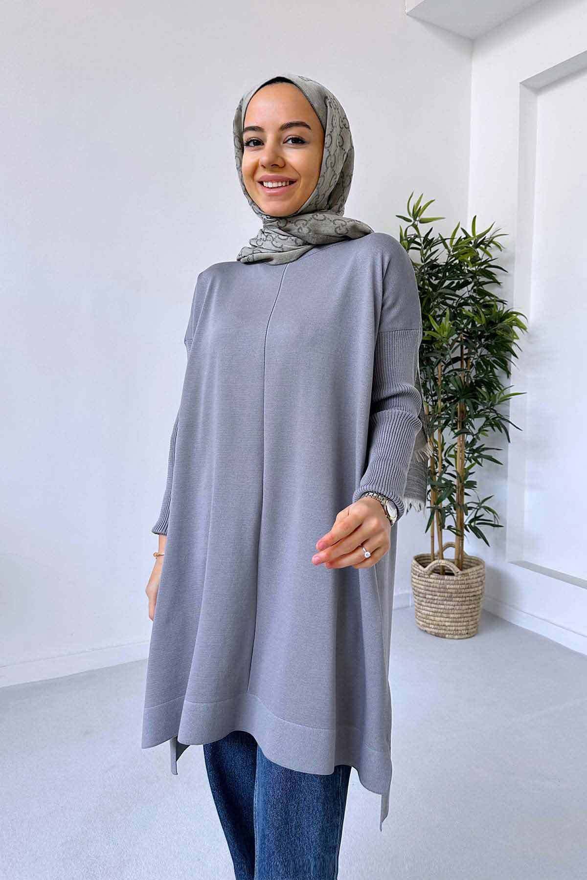 Ka Hijab-Gray Mira Mercerized Tunic 1