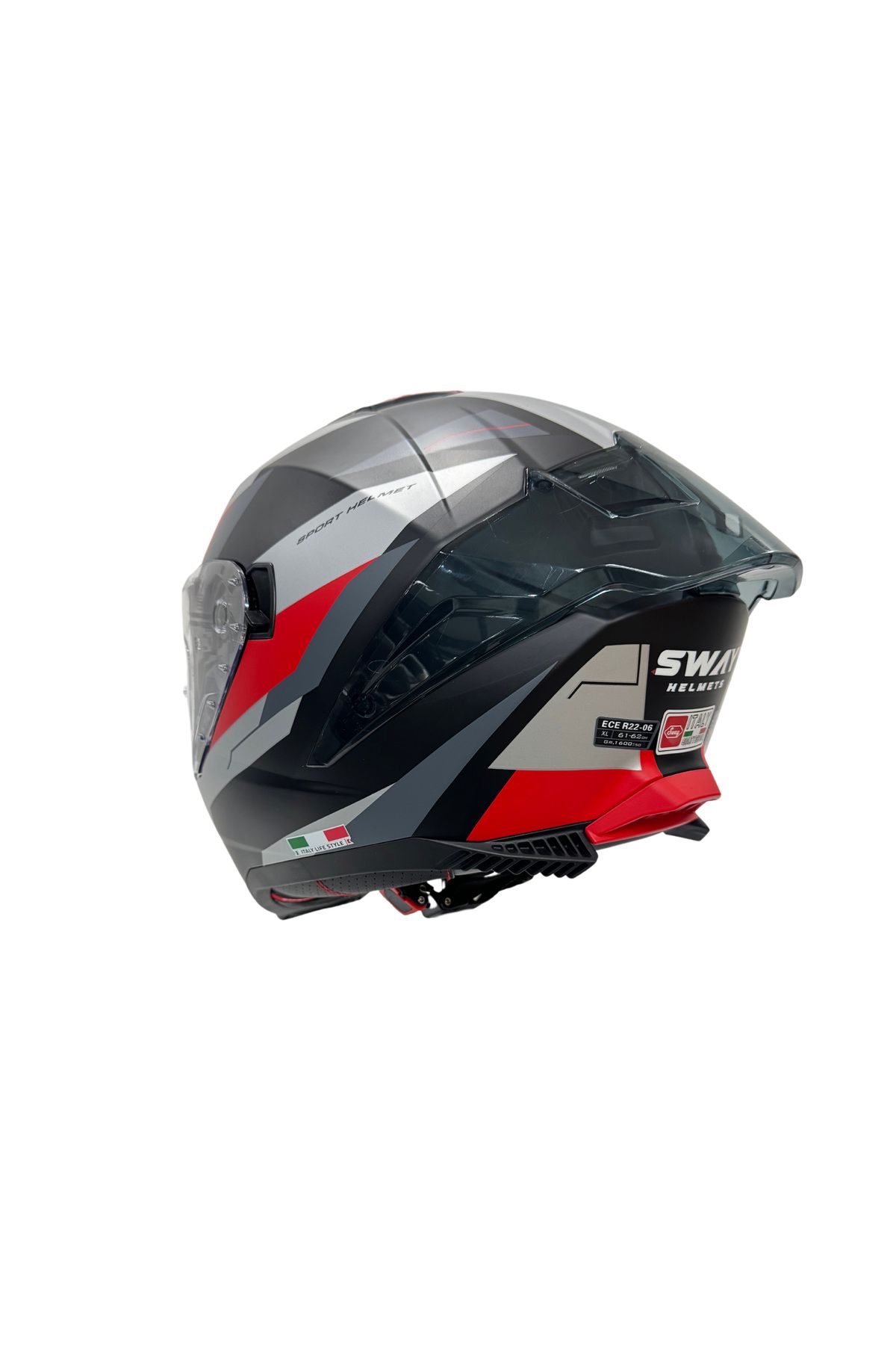 Sway-865 Titan Visor Black White Red Full Covered Sun Glasses Helmet 3