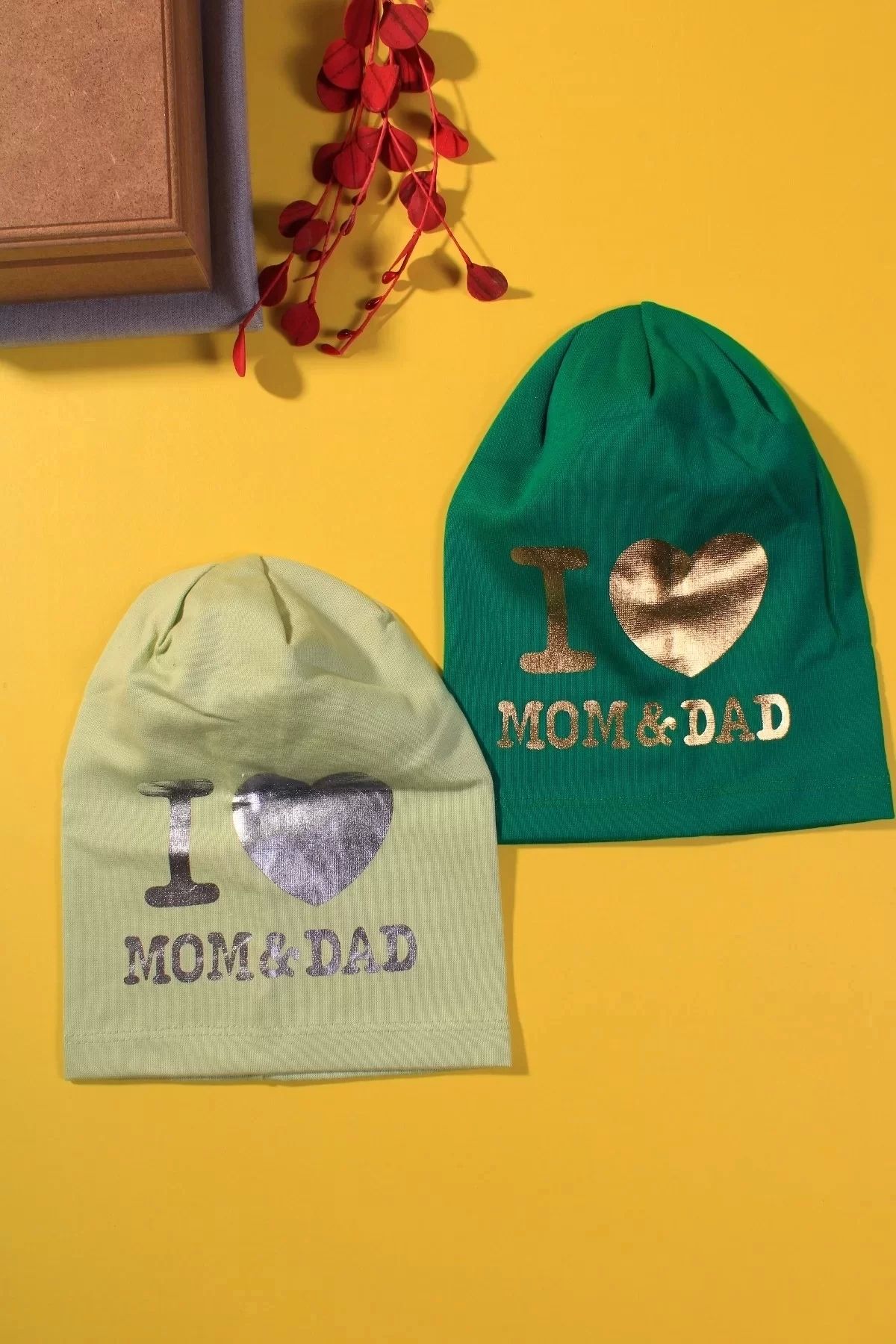 BabyBird-I Love Mom Dad 2-4 Years Old Boy Cap 2 Pack 2