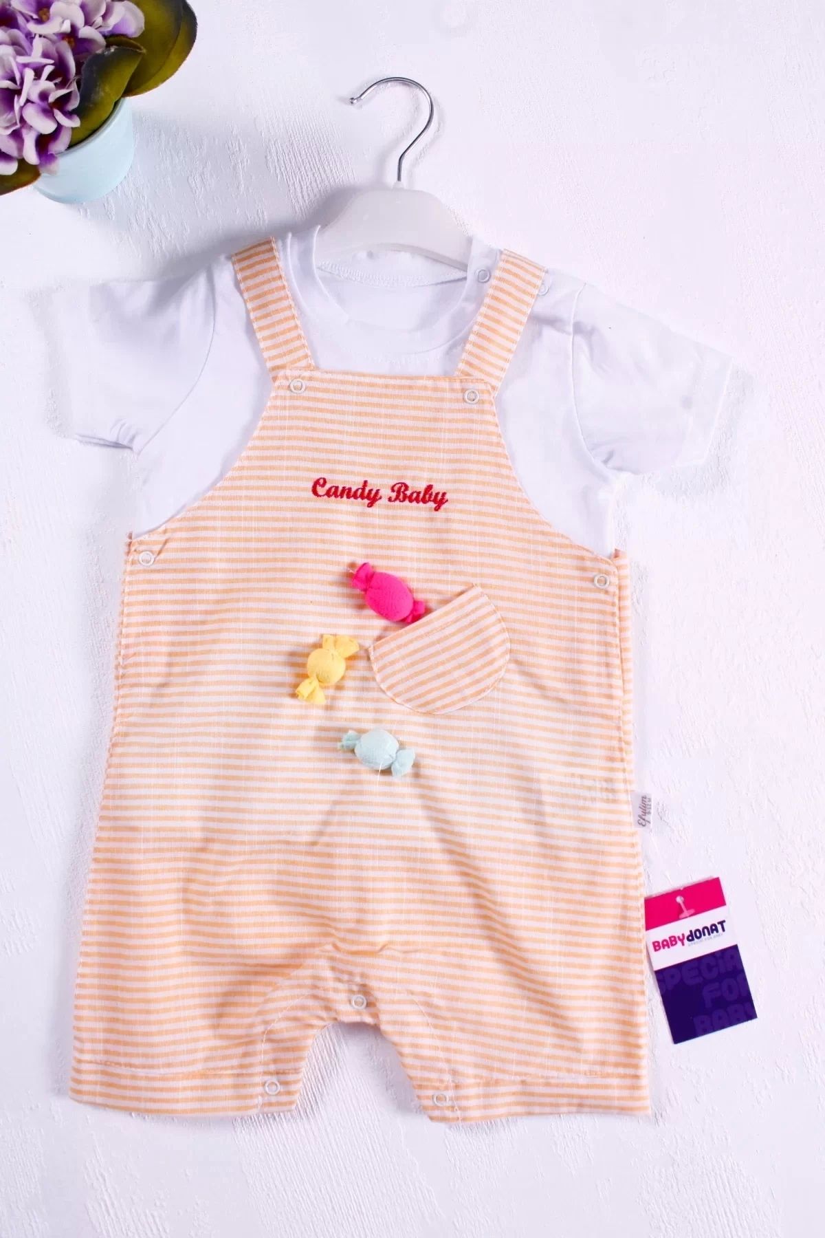 Eng-Candy Figured Baby Girl Jumpsuit with Badi 1