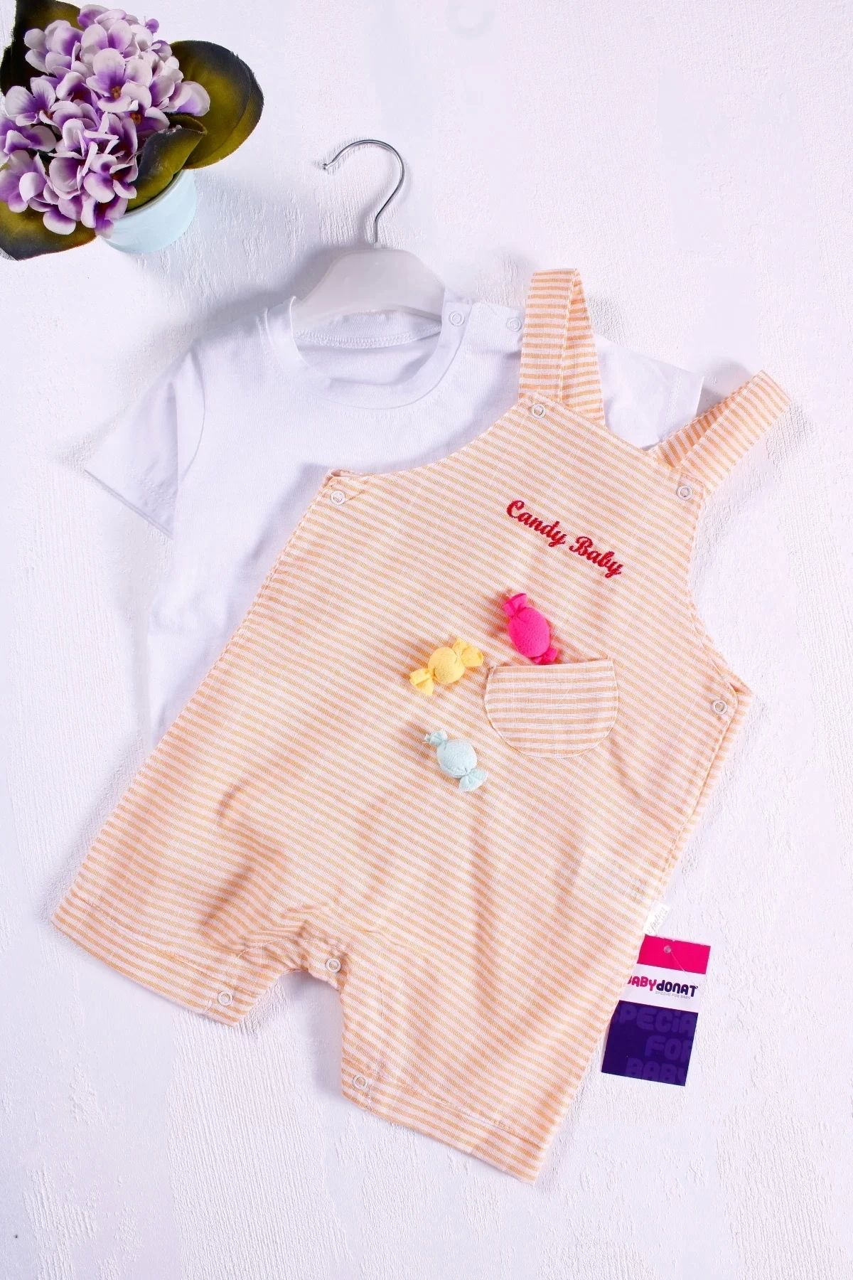 Eng-Candy Figured Baby Girl Jumpsuit with Badi 2