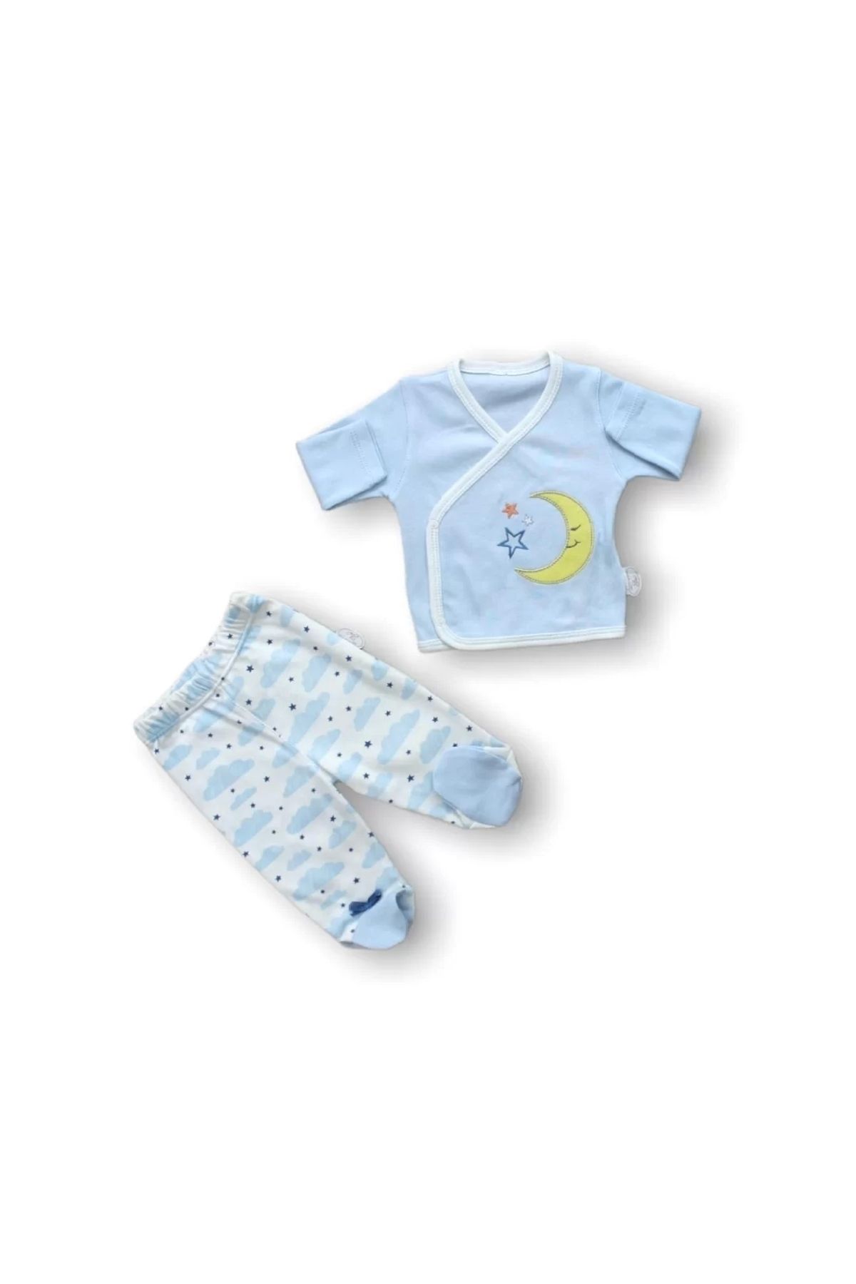 Eng-Dedem Embroidered 100% Cotton Antibacterial 5-Piece Bodysuit Set Hospital Exit Blue 2