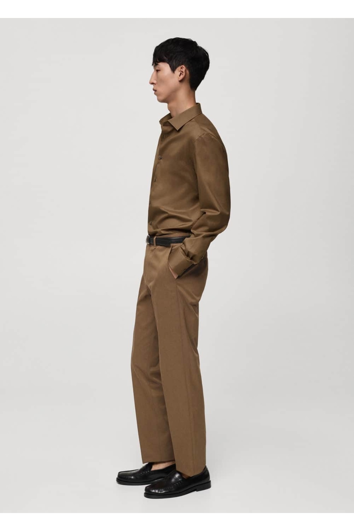 MANGO Man-Regular Cut Cotton Trousers 5