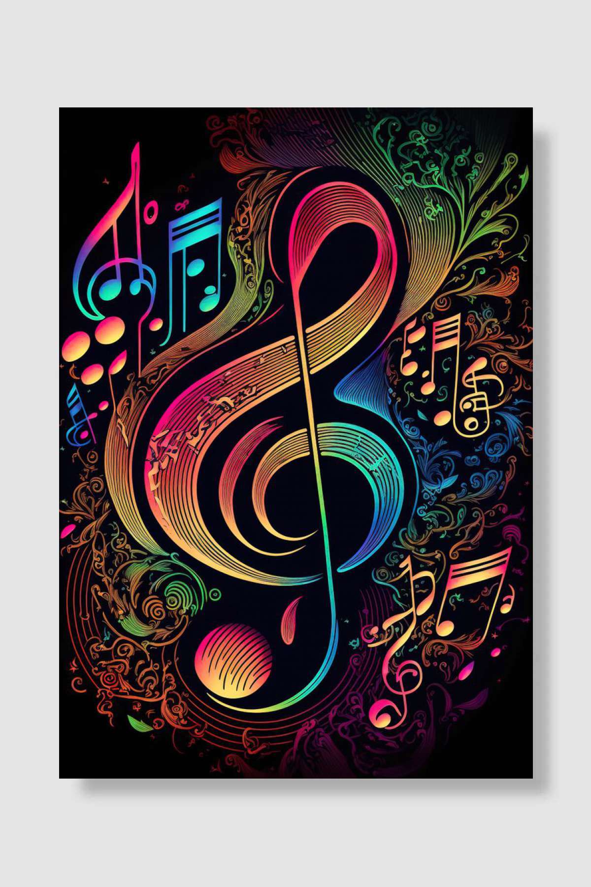 kubdekor Live Music Neon Music Poster Unframed High Quality Music