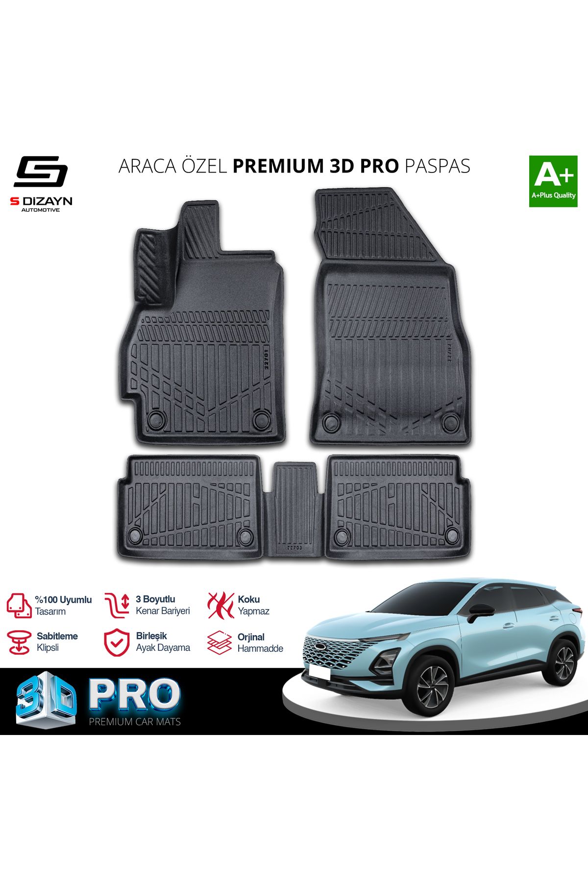 TREND Meka Part Chery Omoda 5 3D Pro Havuzlu Paspas 2022 Üzeri A+ Kalite