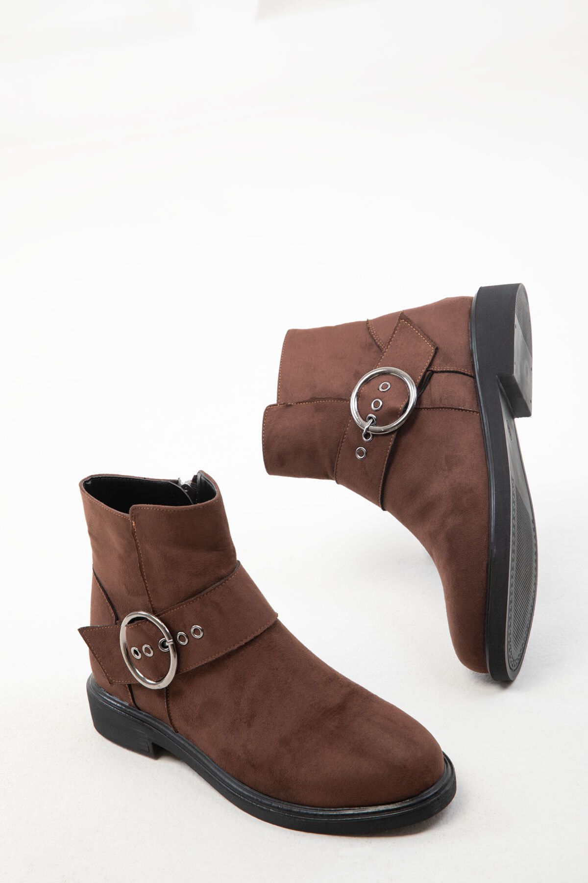 SOHO Brązowe Zamszowe Buty Damskie - Model Bootie Kobieta - 39