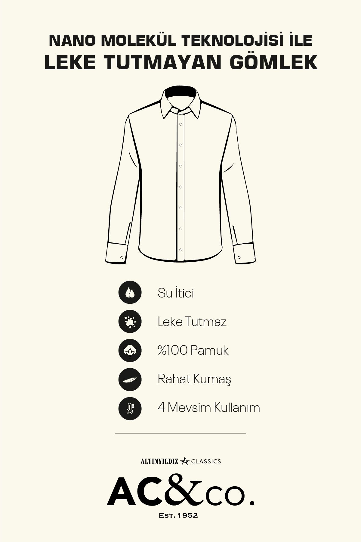 ALTINYILDIZ CLASSICS-Cămașă clasică pentru bărbați, albastru deschis, rezistent la apă și pete, nano 100% bumbac, slim fit 2