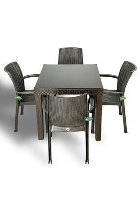 Estelia Rattan Elena 80x80 Cm Masa Takimi Trendyol
