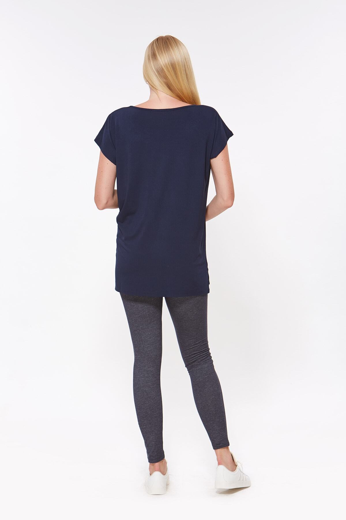 Motherway-Women's Navy Blue Maternity Tunic 4