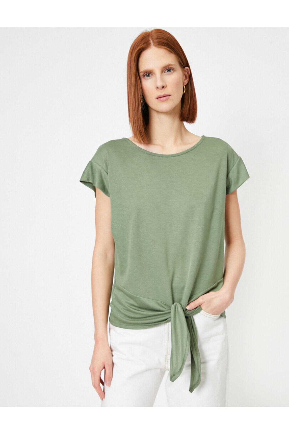 Koton T-Shirt Grün Regular Fit Fast ausverkauft