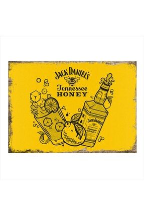 Jack Daniels Honey Modern Ahşap Tablo 35cm X 50cm yatık-7158-35-50
