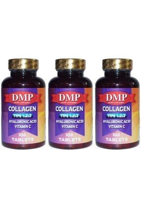 Collagen (KOLAJEN) Tip 1-2-3 Hyaluronic Acid Vitamin C 3 Kutu 300 Tablet RENKSİZ-2322