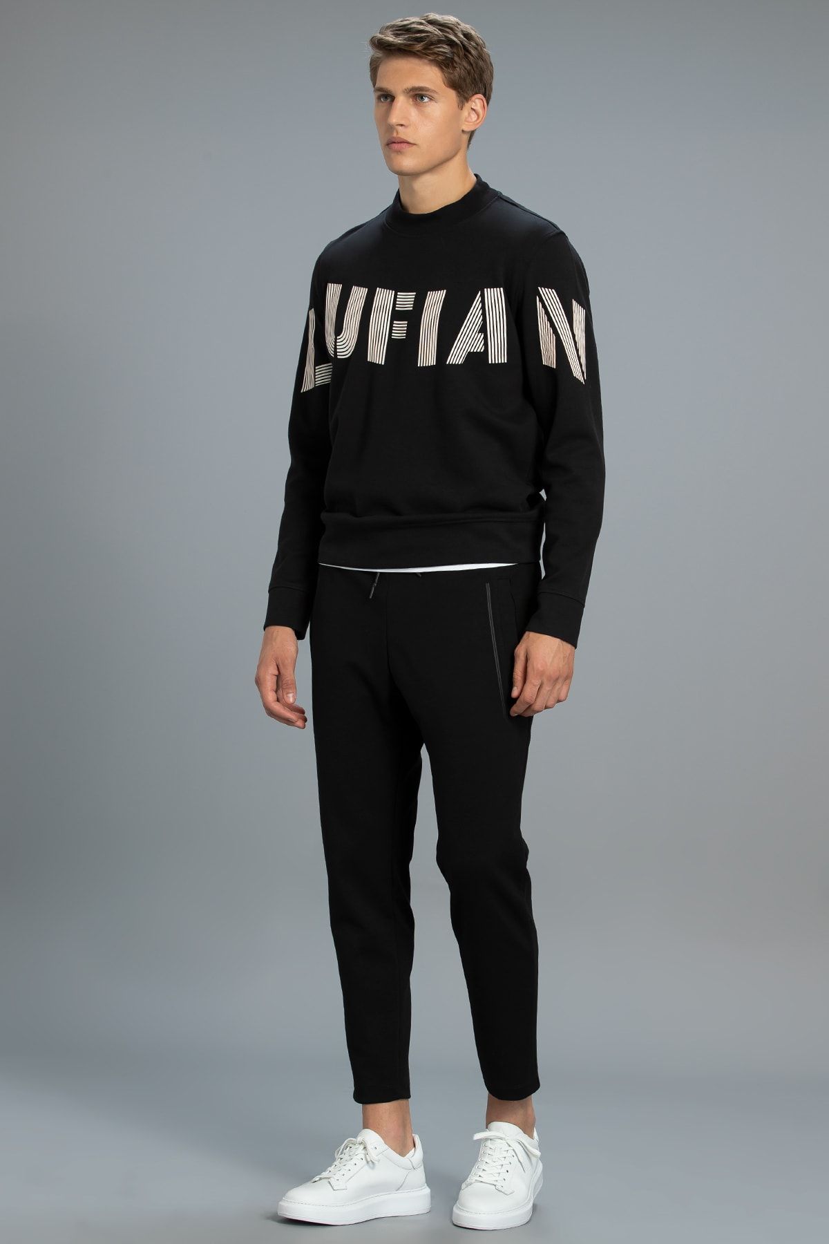 Lufian Erkek Siyah Sweatshirt Trendyol