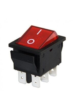 Ic-104a Kırmızı Geniş Işıklı Anahtar On/off Switch 6p IC104ASWK2