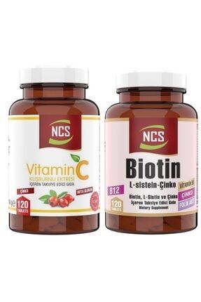 Vitamin C 1000 Mg 120 Tablet Biotin 120 Tablet Çinko 2 Ürün 1 Arada ncsvitcbiot240ktblt
